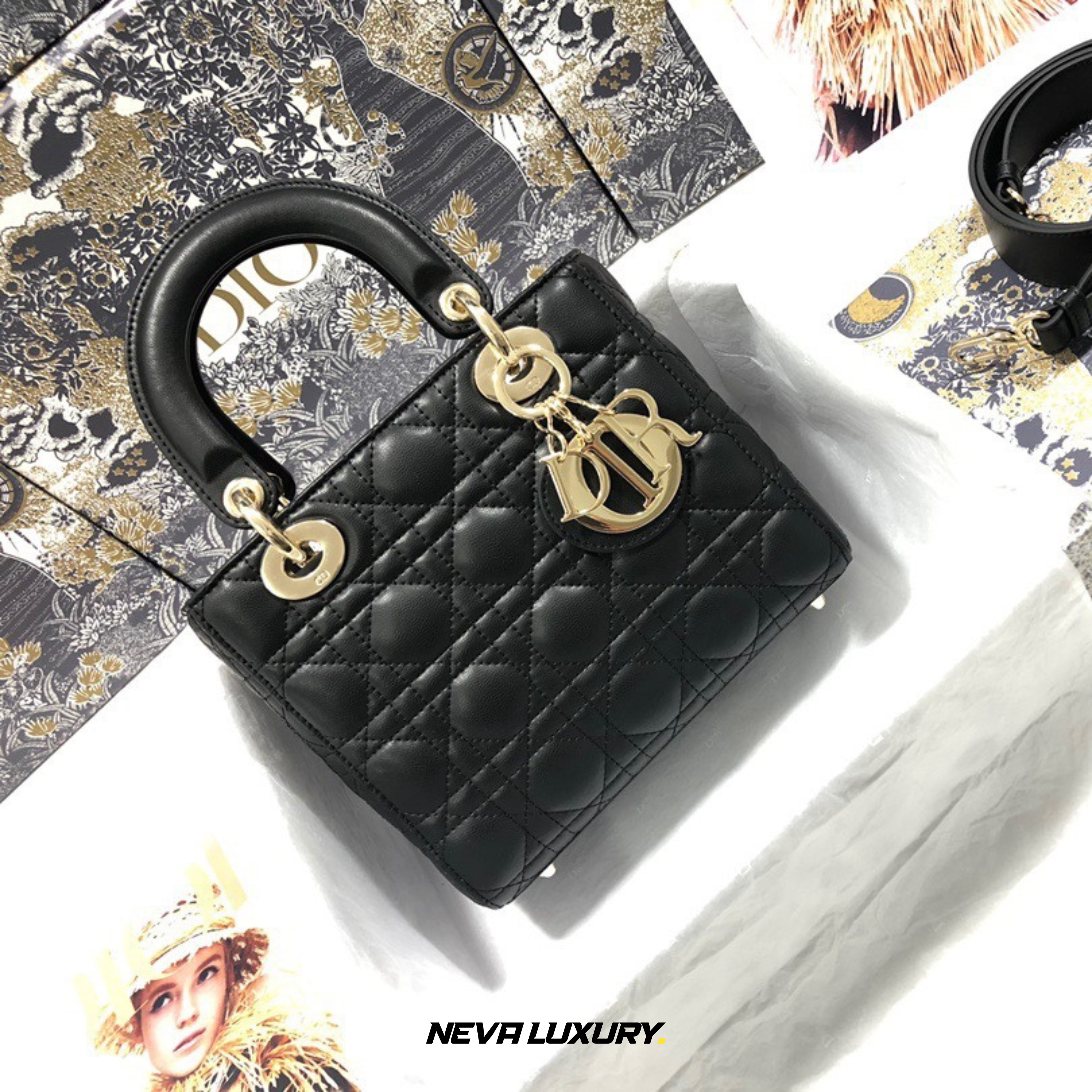 Sac Lady Dior Mini à chaîne Cuir