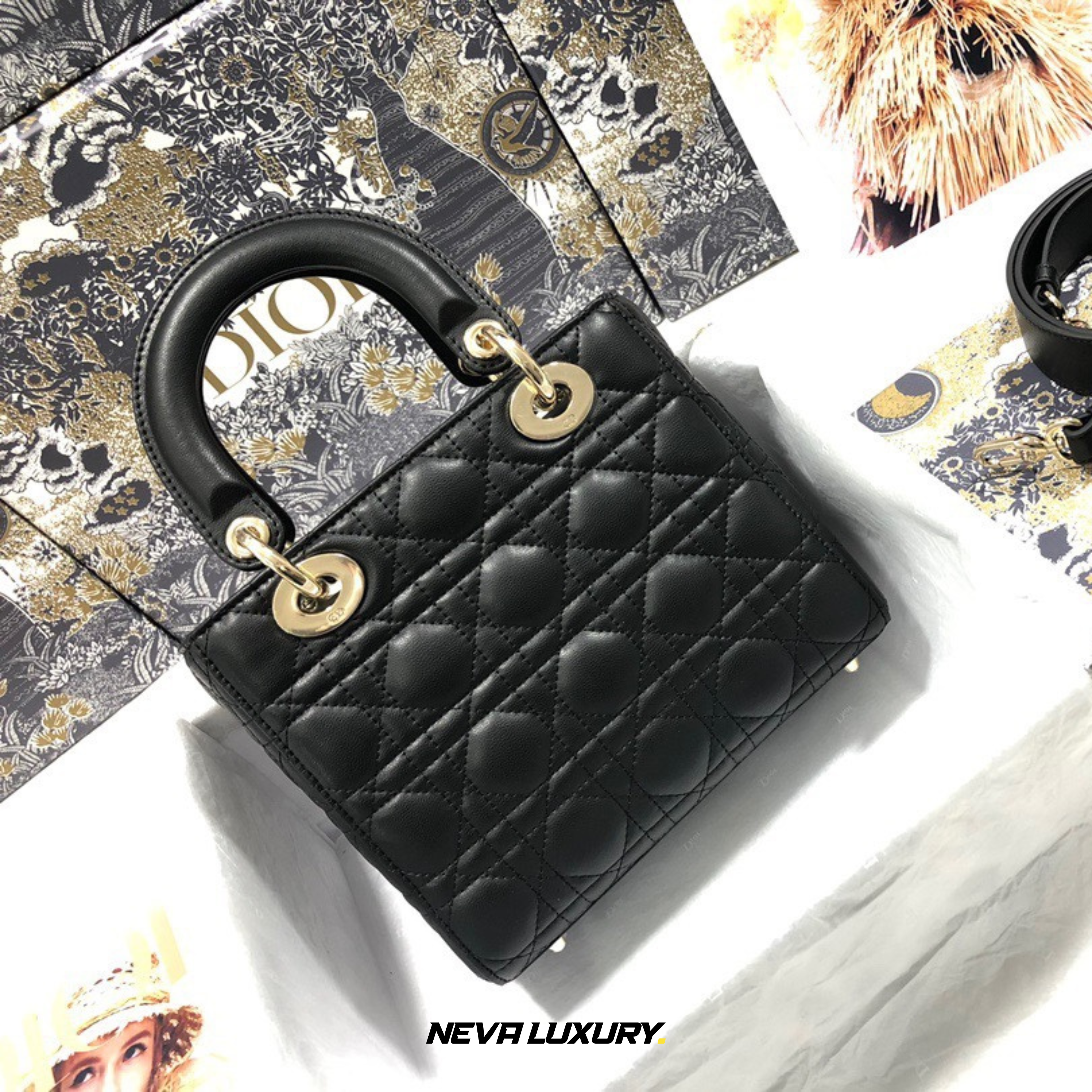 Sac Lady Dior Mini à chaîne Cuir