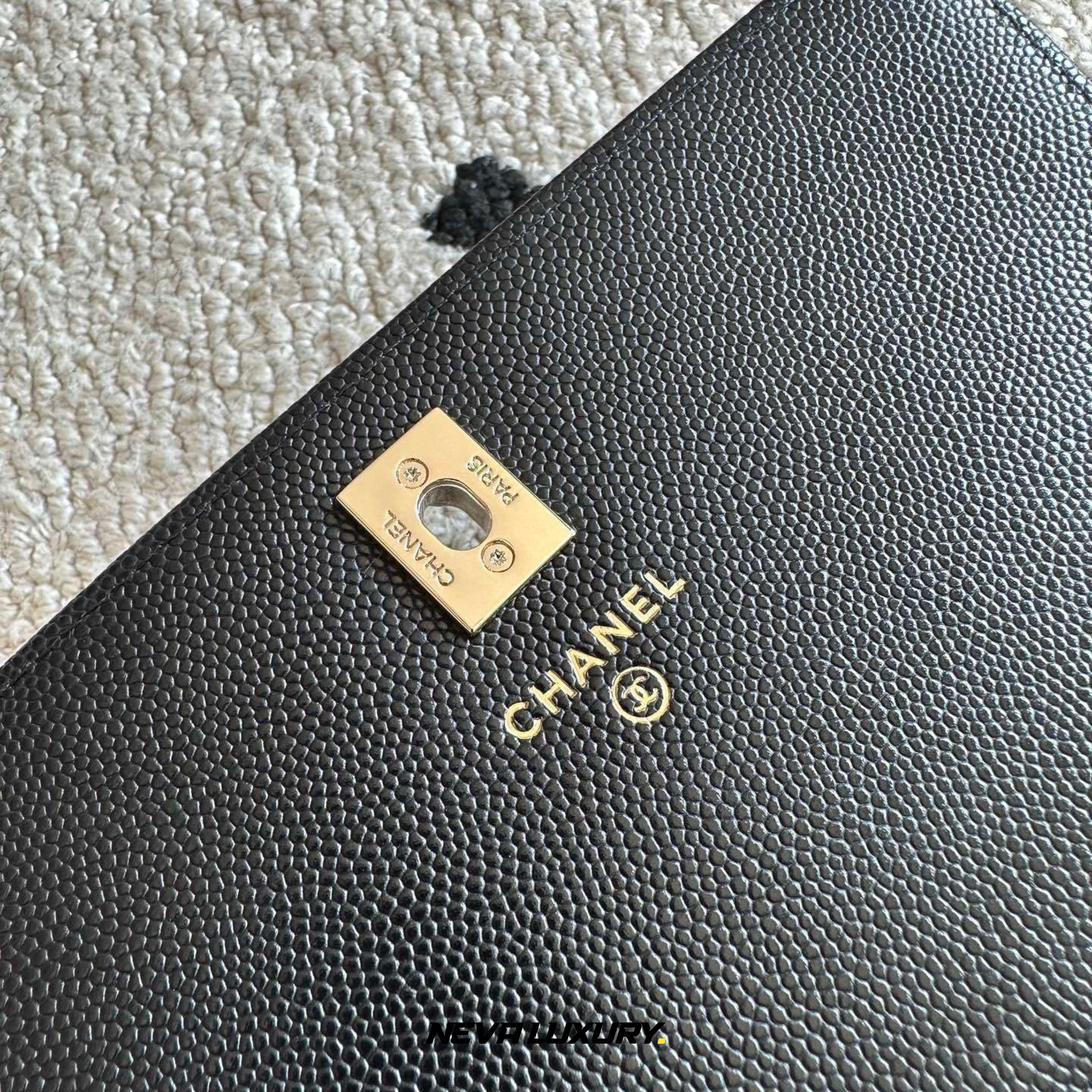 Sac WOC Cuir Caviar Noir Accastillage